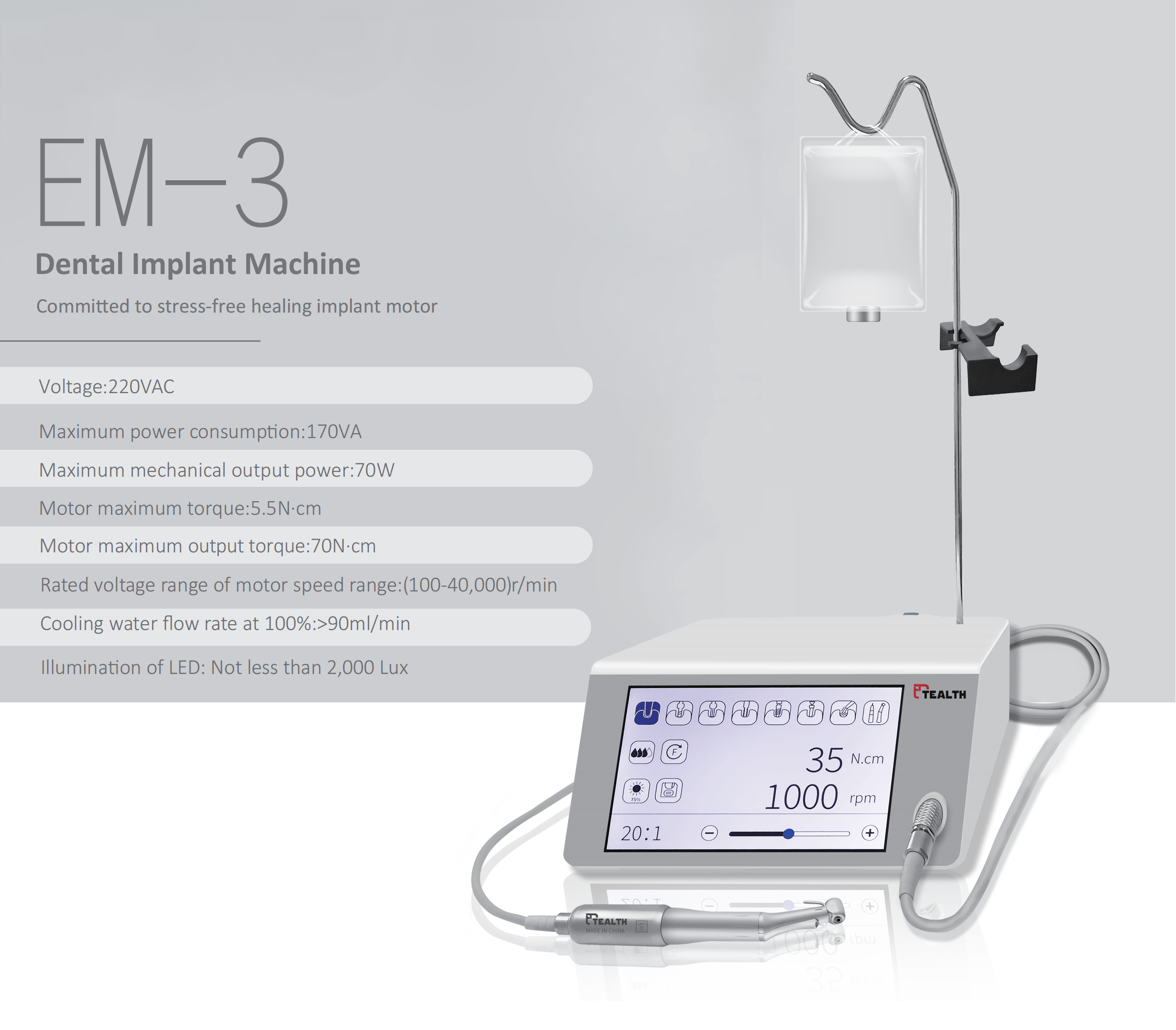 میکروموتور ایمپلنت نوری تیلث Tealth مدل EM-3 - تصویر 2